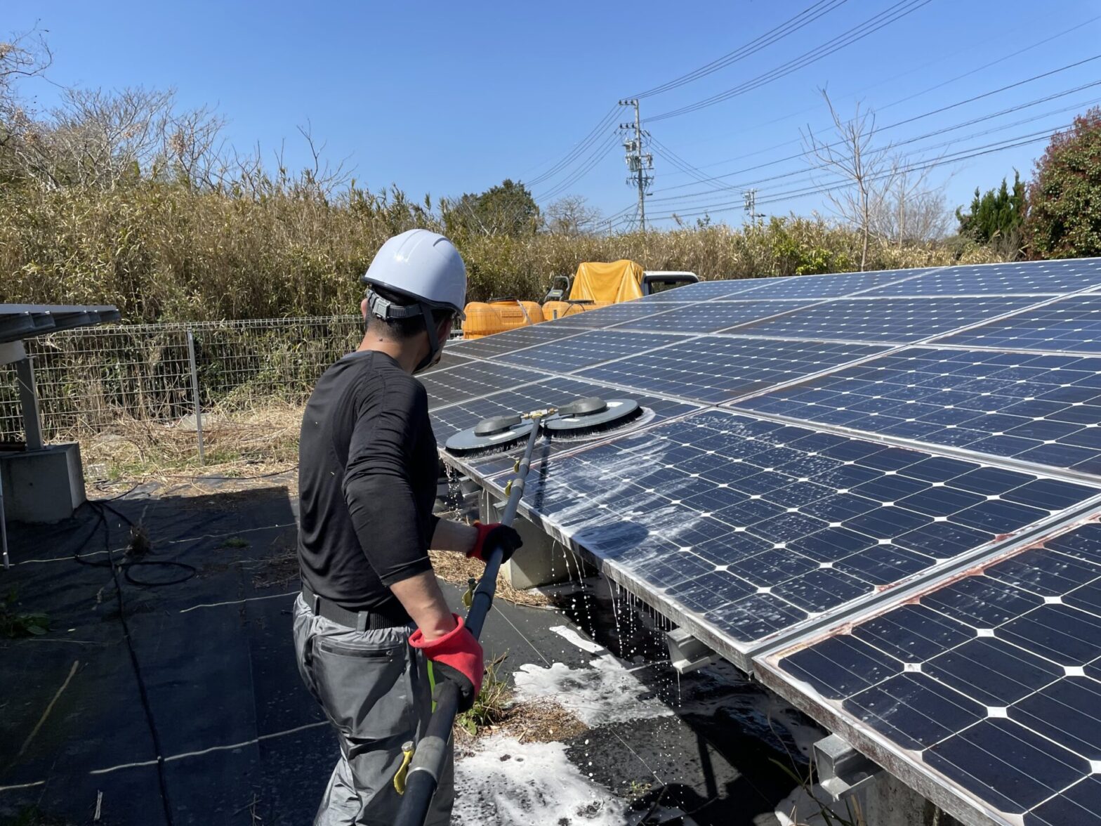 三重県志摩市太陽光発電所パネル洗浄・清掃